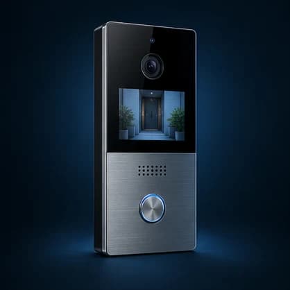 Intercom Systems professional equipment in a blue-lit studio