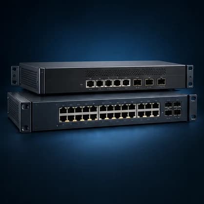 Routers & Network Equipment professional equipment in a blue-lit studio